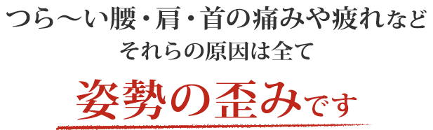 すべての原因は全て姿勢・骨格の歪みです